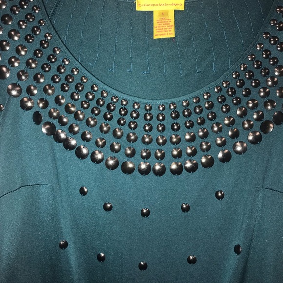 Catherine Malandrino Studded 100% Silk Dress - Picture 2 of 5